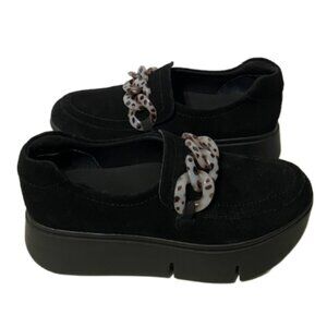 Naked Feet Black Loafers with White Accents